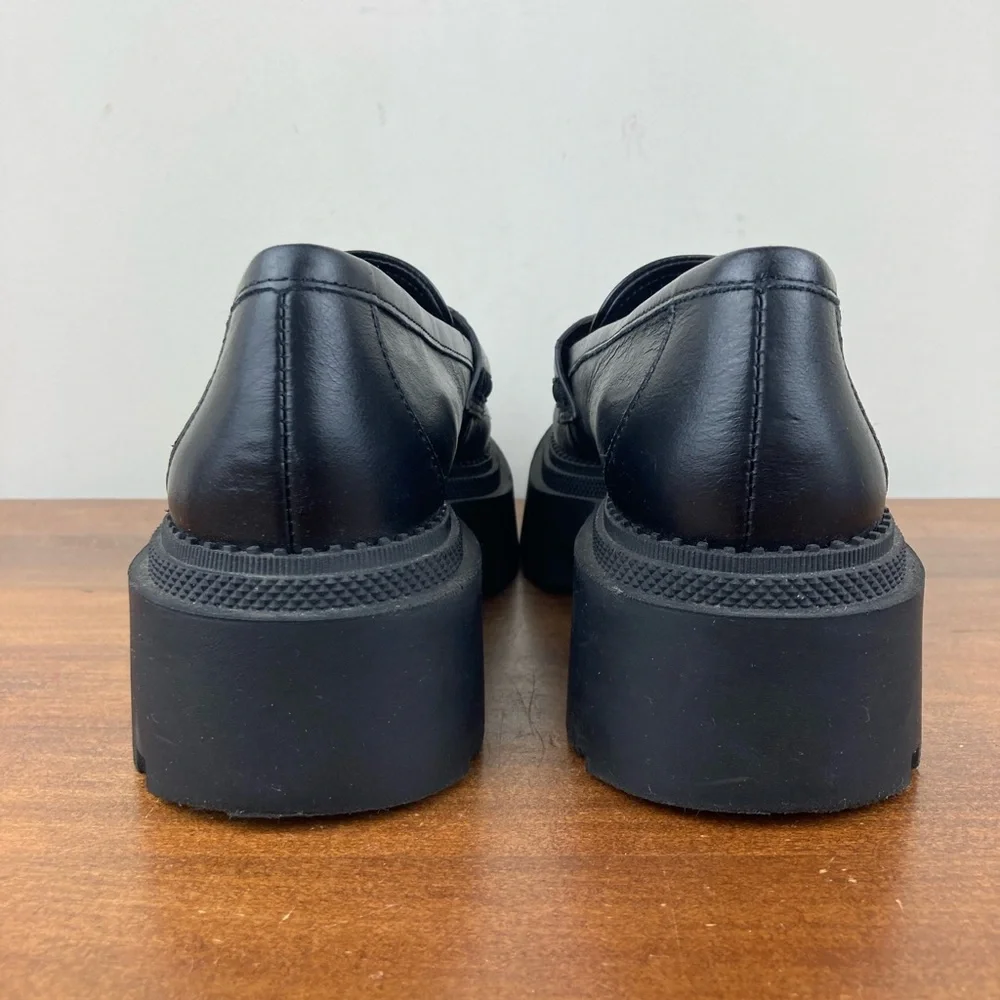 Zara Black Platform Penny Loafers